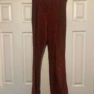 Free People Maroon Ribbed pants